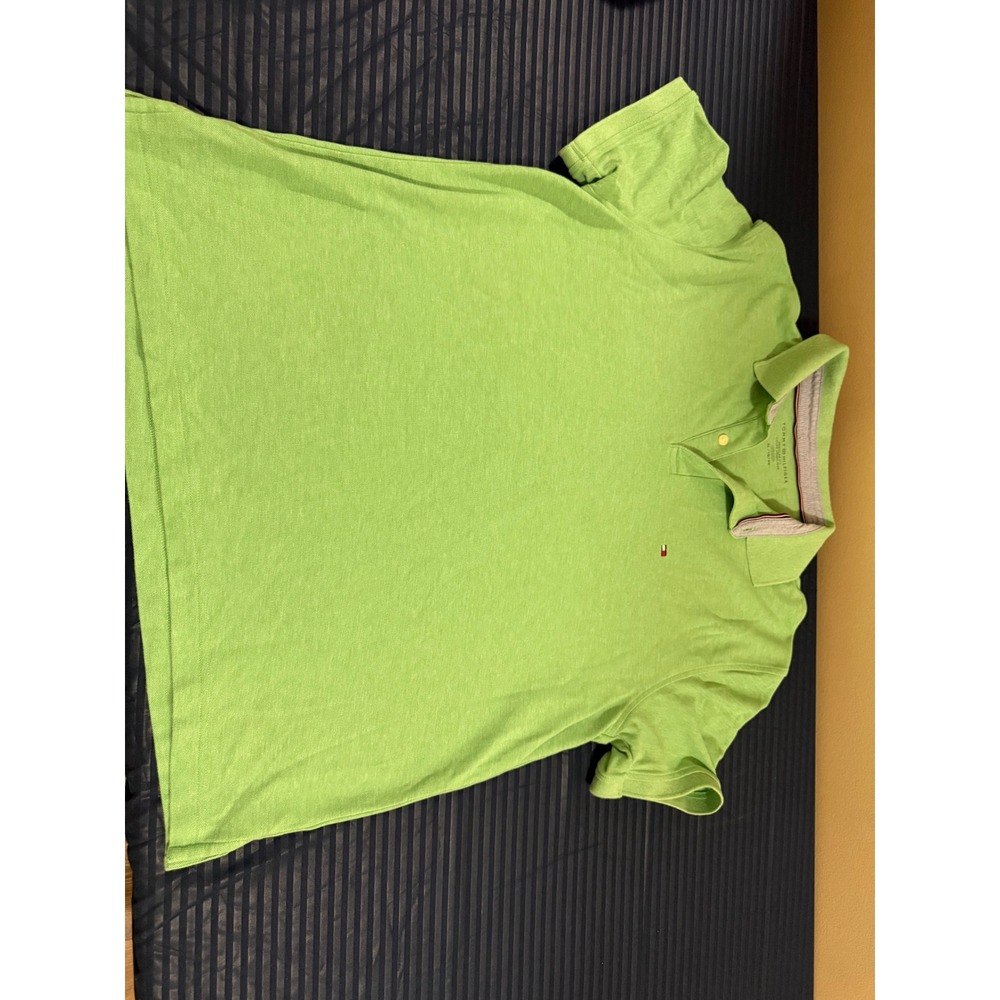 Tommy Hilfiger Mens Polo Shirt XL Regular Fit Lime Green Heather Short Sleeve